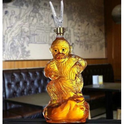 猴子造型玻璃酒瓶创意猴子形状玻璃醒酒器齐天大圣造型玻璃酒瓶