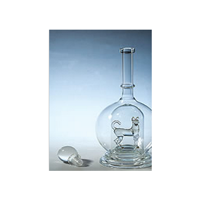 双层内置十二生肖动物狗造型玻璃白酒瓶吹制异形玻璃工艺酒瓶